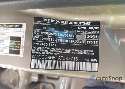 2010 Mercedes-Benz Glk 350 4Matic z USA, uszkodzony, nr VIN WDCGG8HB1AF387715